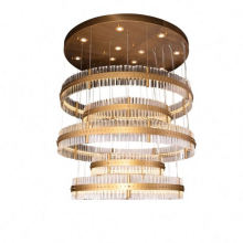 Indoor Lighting Large Tier Crystal Rectangle Luxury Lights Lamps Chandeliers Modern Round Chandelier